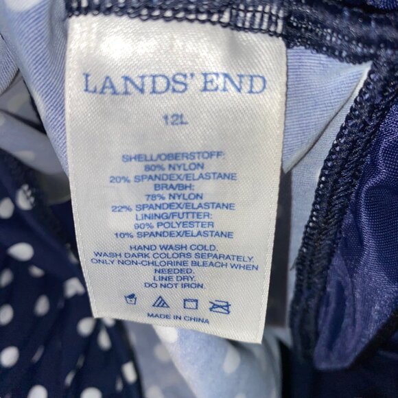 Lands’ End Size 12 Polkadot Swim Tankini Top Underwire - Picture 6 of 7